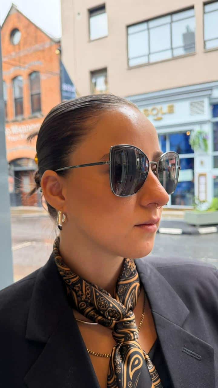 CHANEL Metal Butterfly Ladies Sunglasses in Brown - Image 7