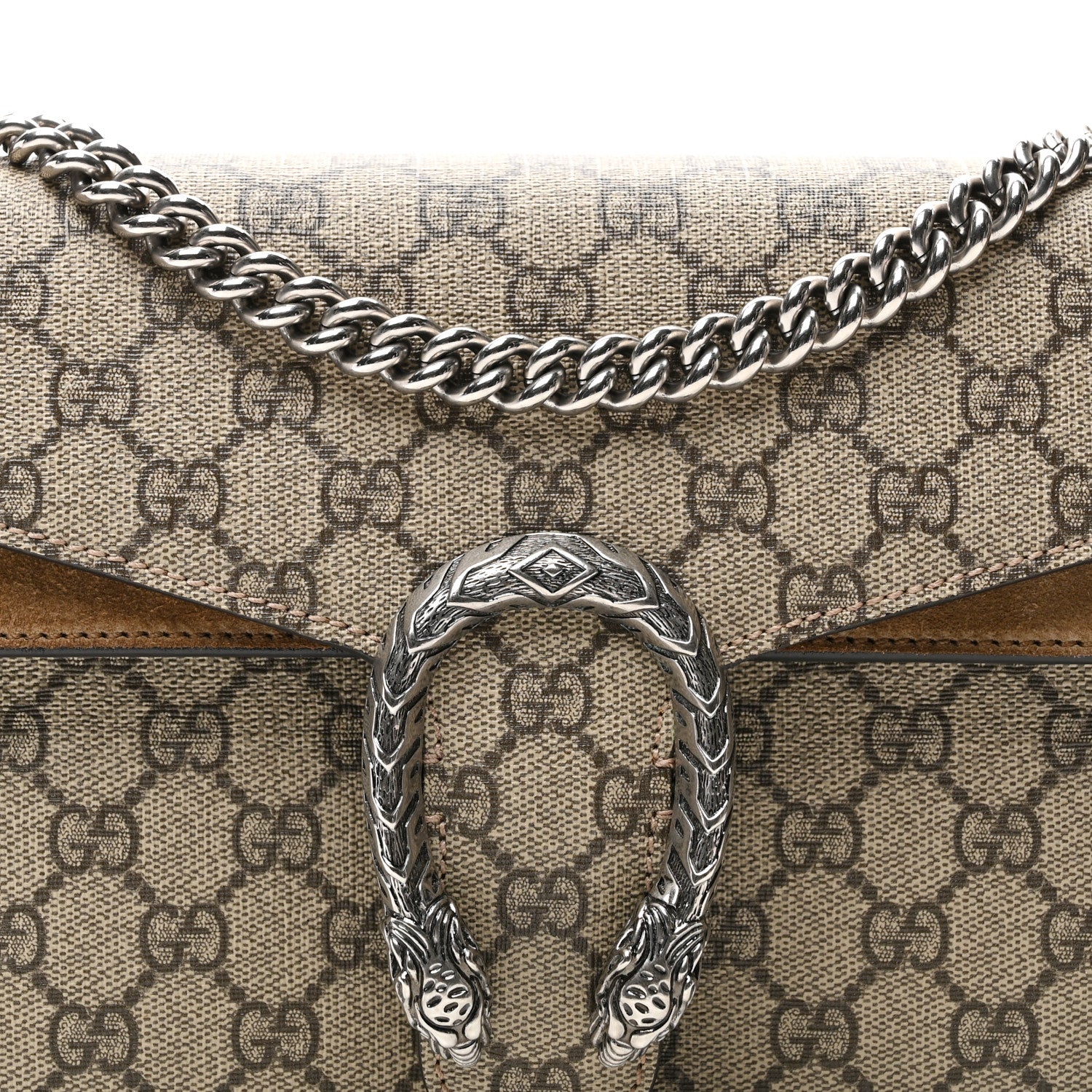 GUCCI GG Supreme Monogram Small Dionysus Shoulder Bag Taupe - Image 6