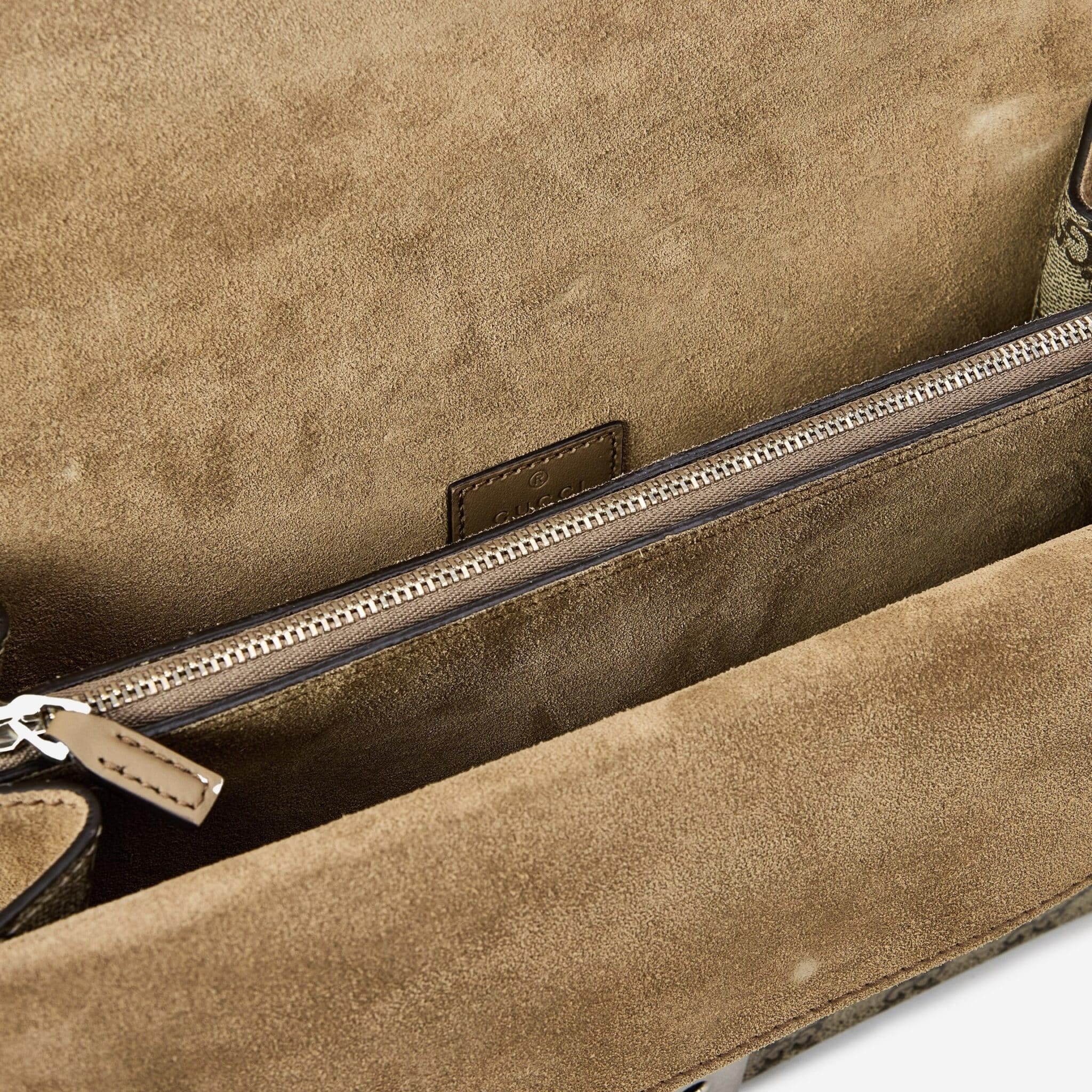 GUCCI GG Supreme Monogram Small Dionysus Shoulder Bag Taupe - Image 9