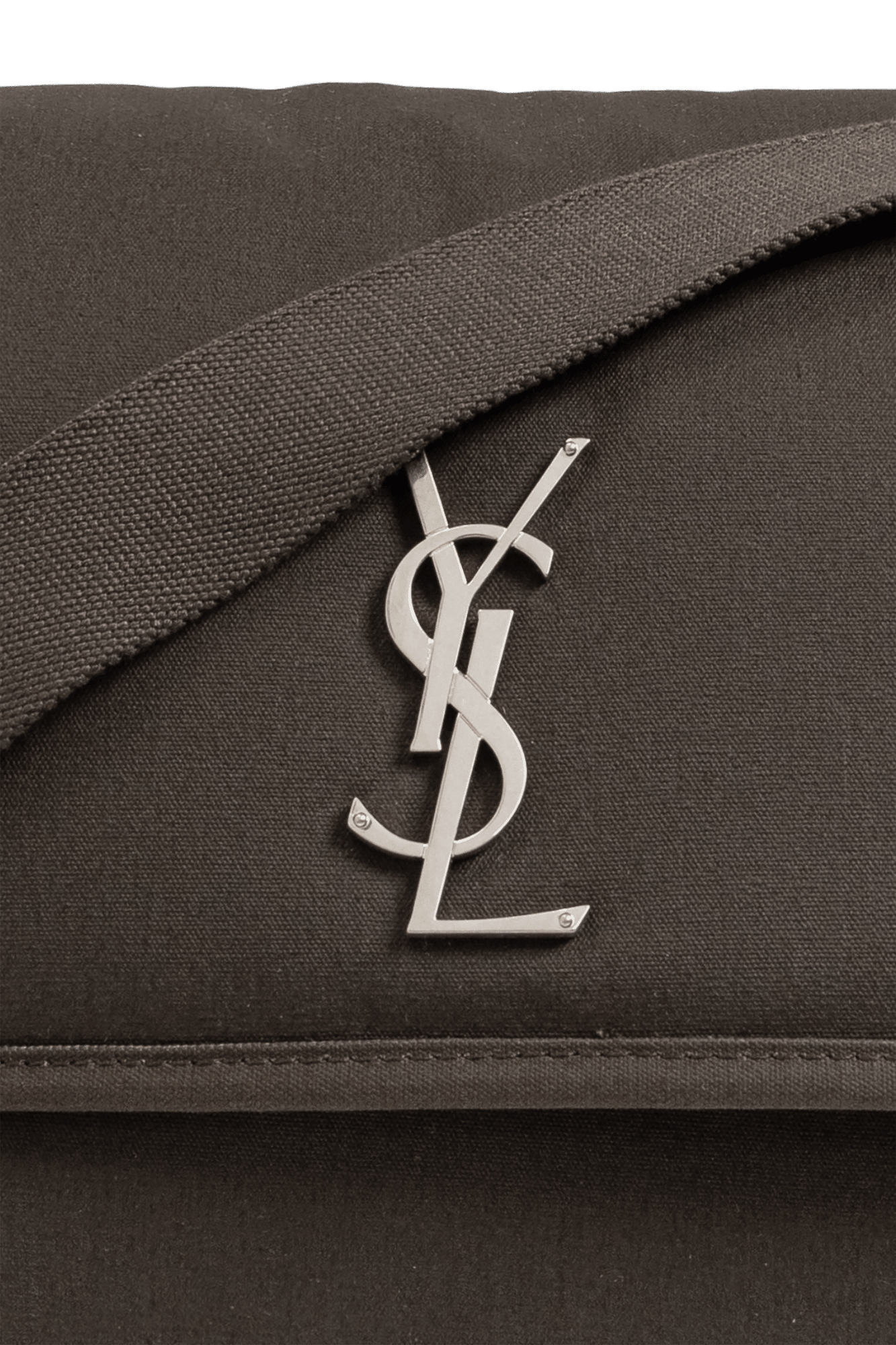 SAINT LAURENT Niki Canvas Messenger Bag in Dark Green. - Image 3