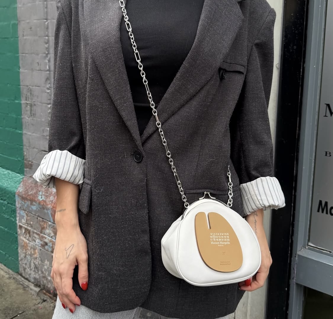 MAISON MARGIELA Tabi White Leather Shoulder Crossbody Bag