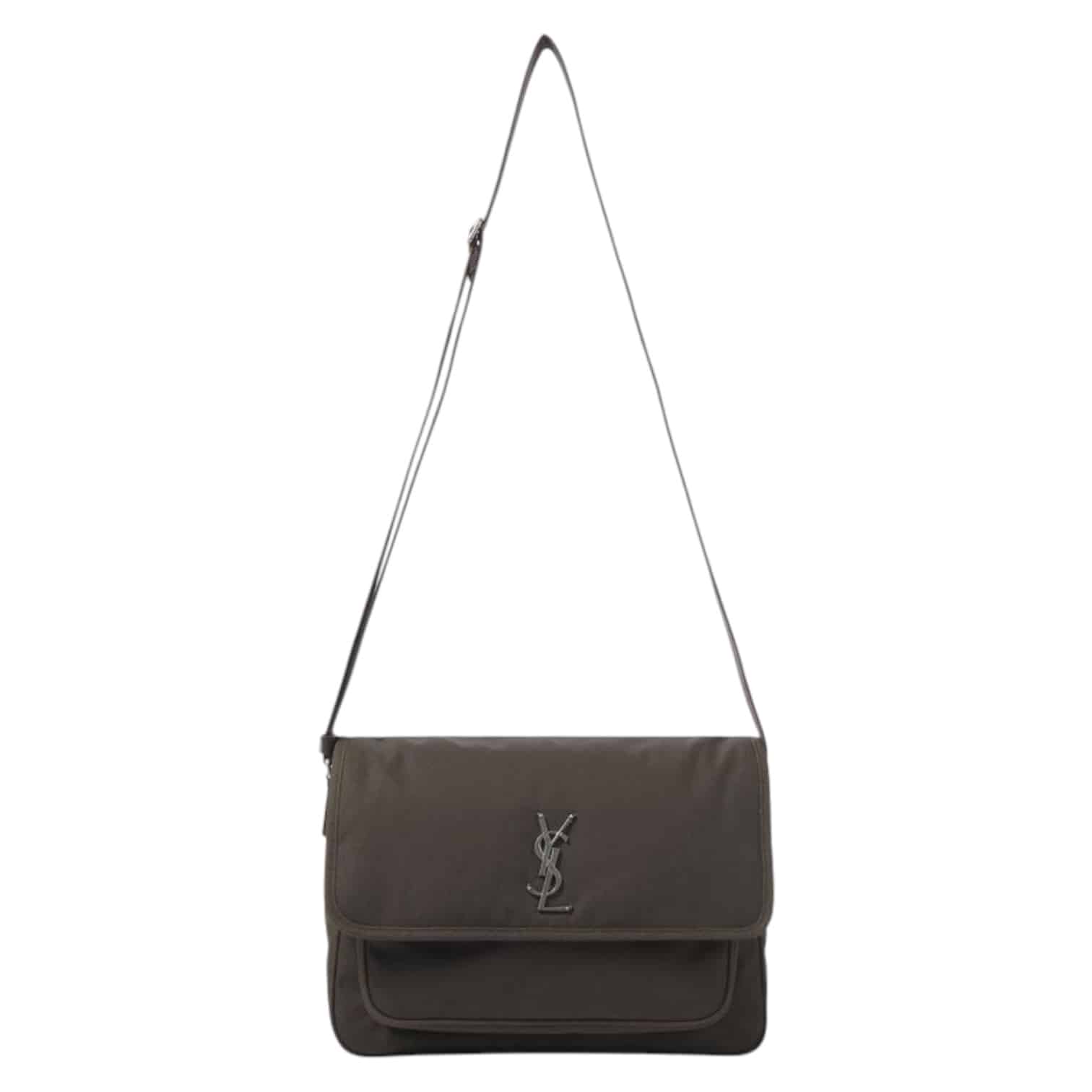 SAINT LAURENT Niki Canvas Messenger Bag in Dark Green. - Image 5