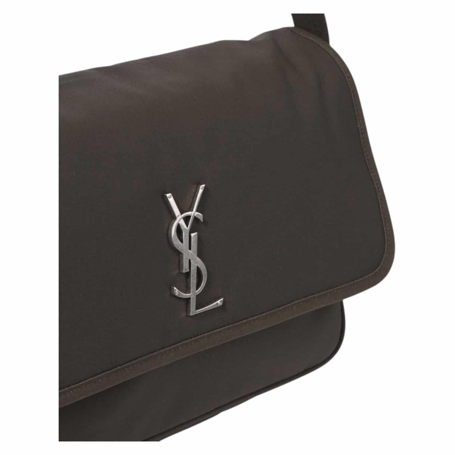 SAINT LAURENT Niki Canvas Messenger Bag in Dark Green. - Image 8