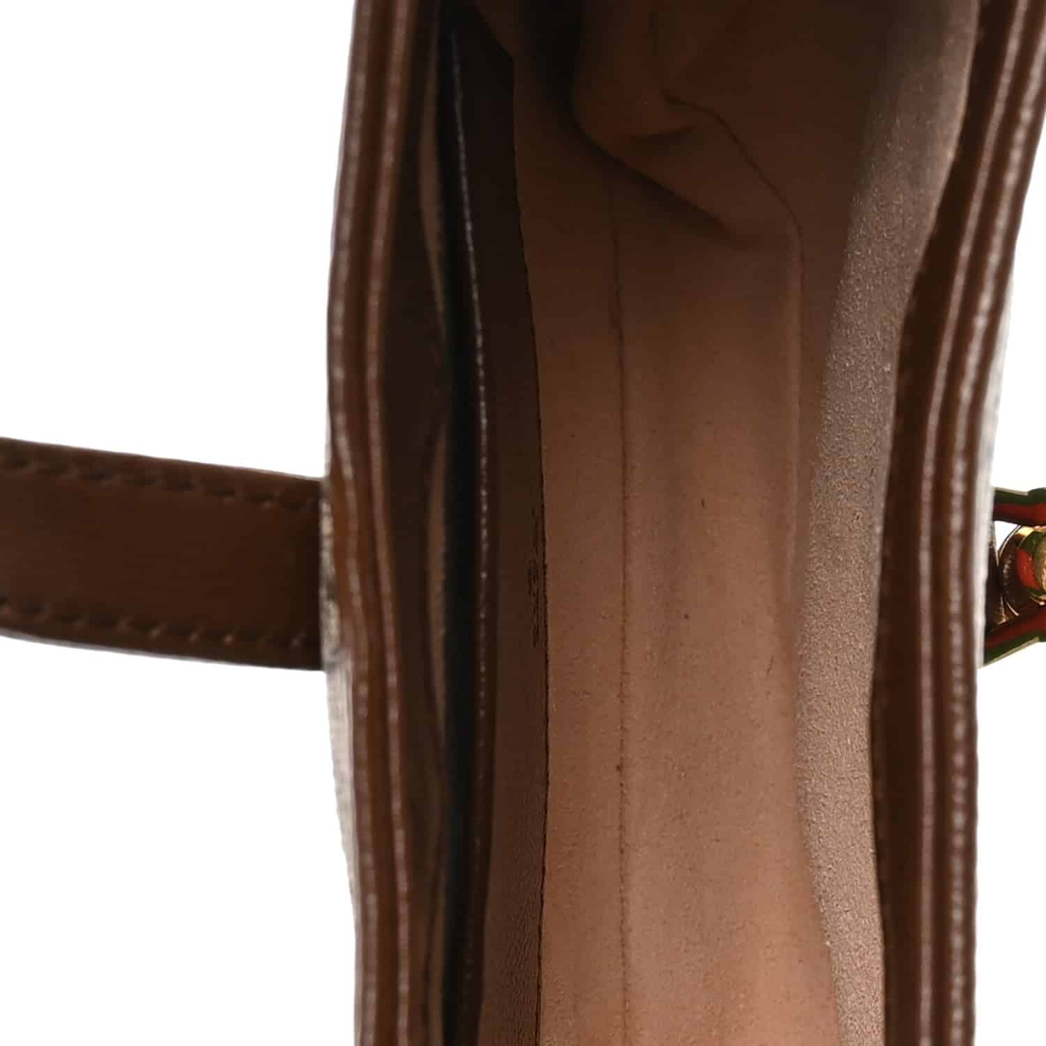 GUCCI GG Supreme Monogram Azalea Calfskin Web Mini Jackie 1961 Hobo Beige Ebony Brown Sugar - Image 9