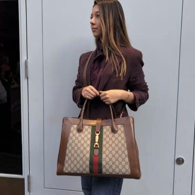 Gucci Gucci GG Supreme & Web Jackie 1961 Large Tote Bag