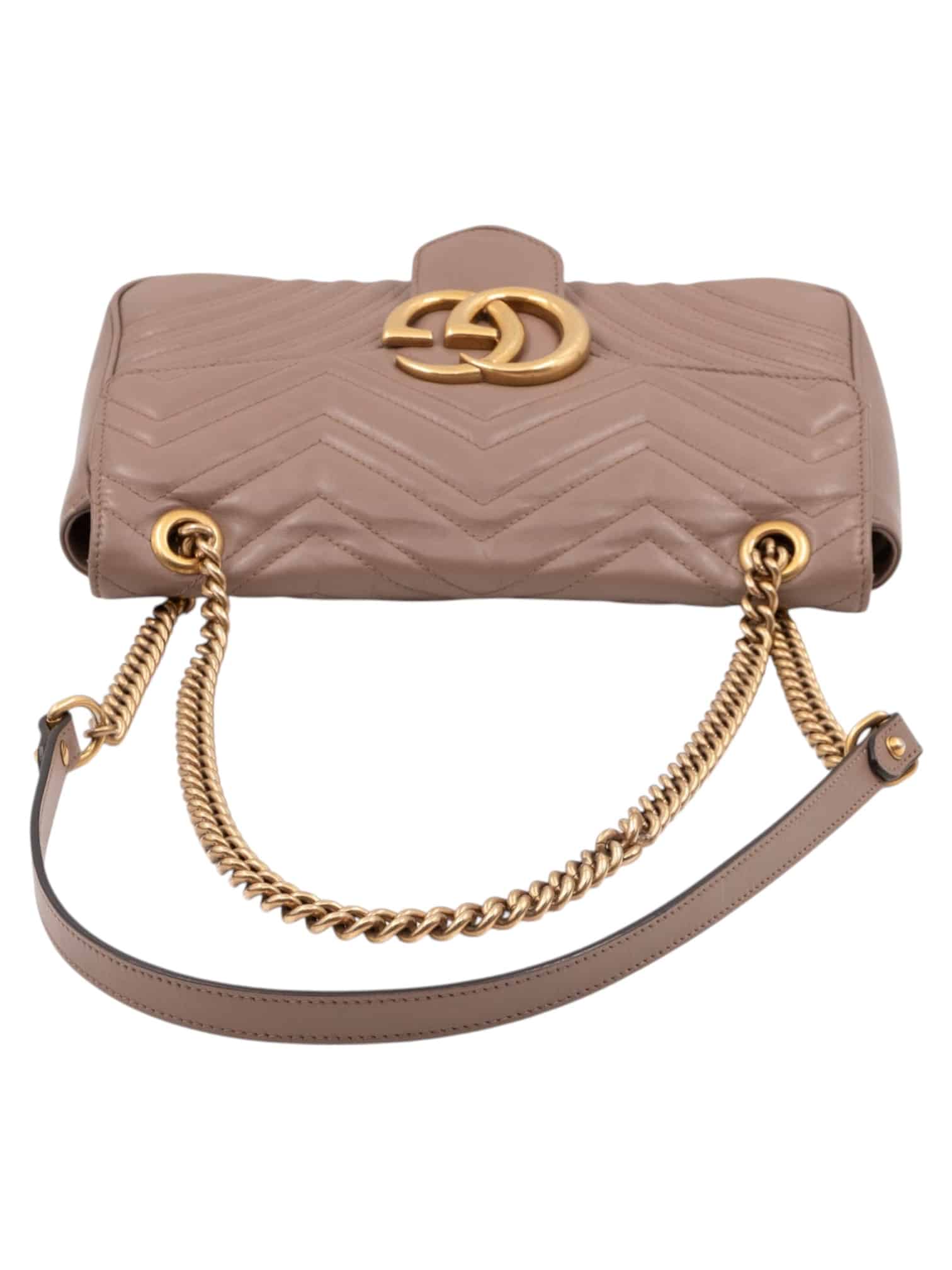 GUCCI Calfskin Matelasse Medium GG Marmont Shoulder Bag Porcelain Rose - Image 6