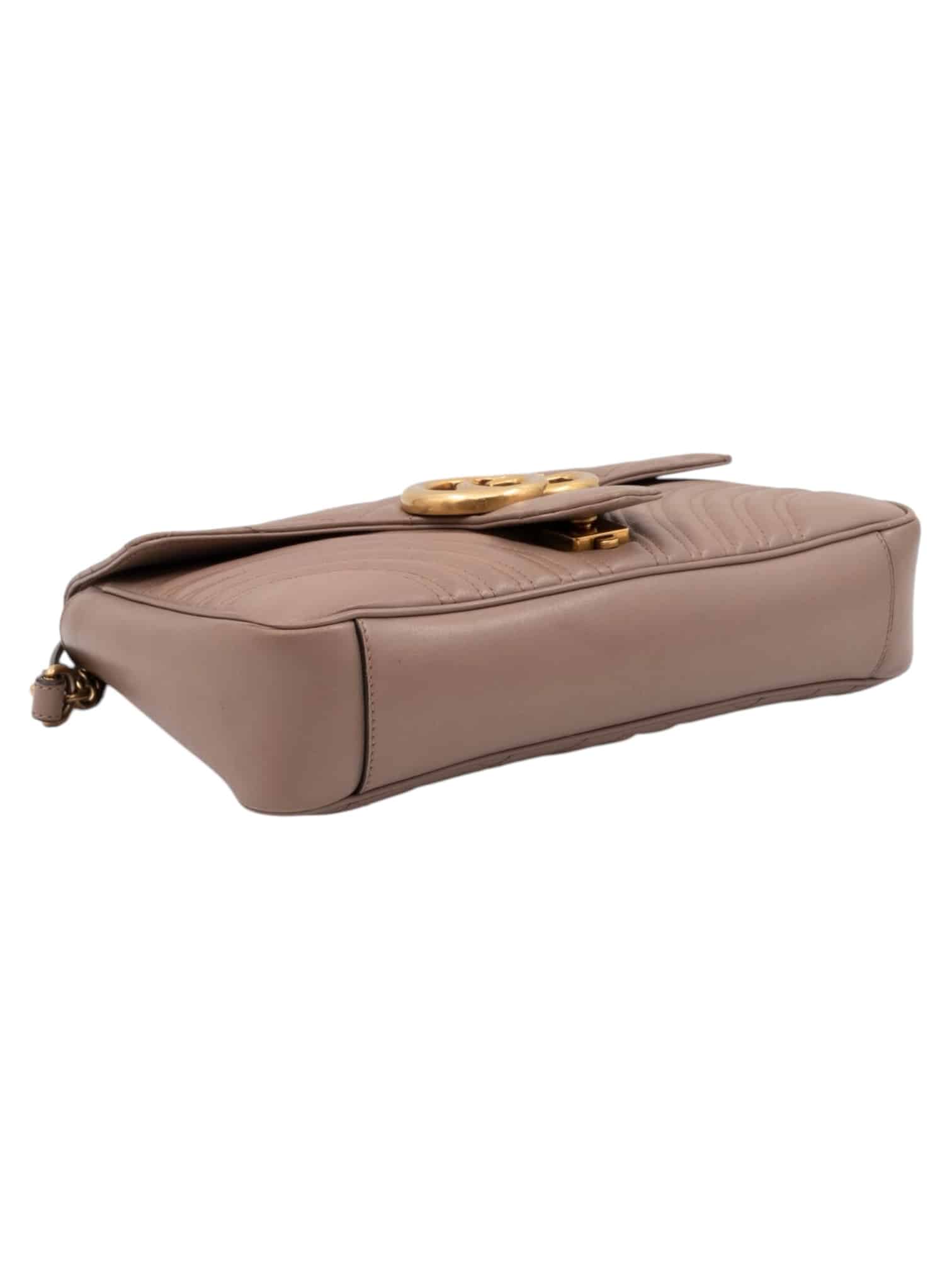 GUCCI Calfskin Matelasse Medium GG Marmont Shoulder Bag Porcelain Rose - Image 8