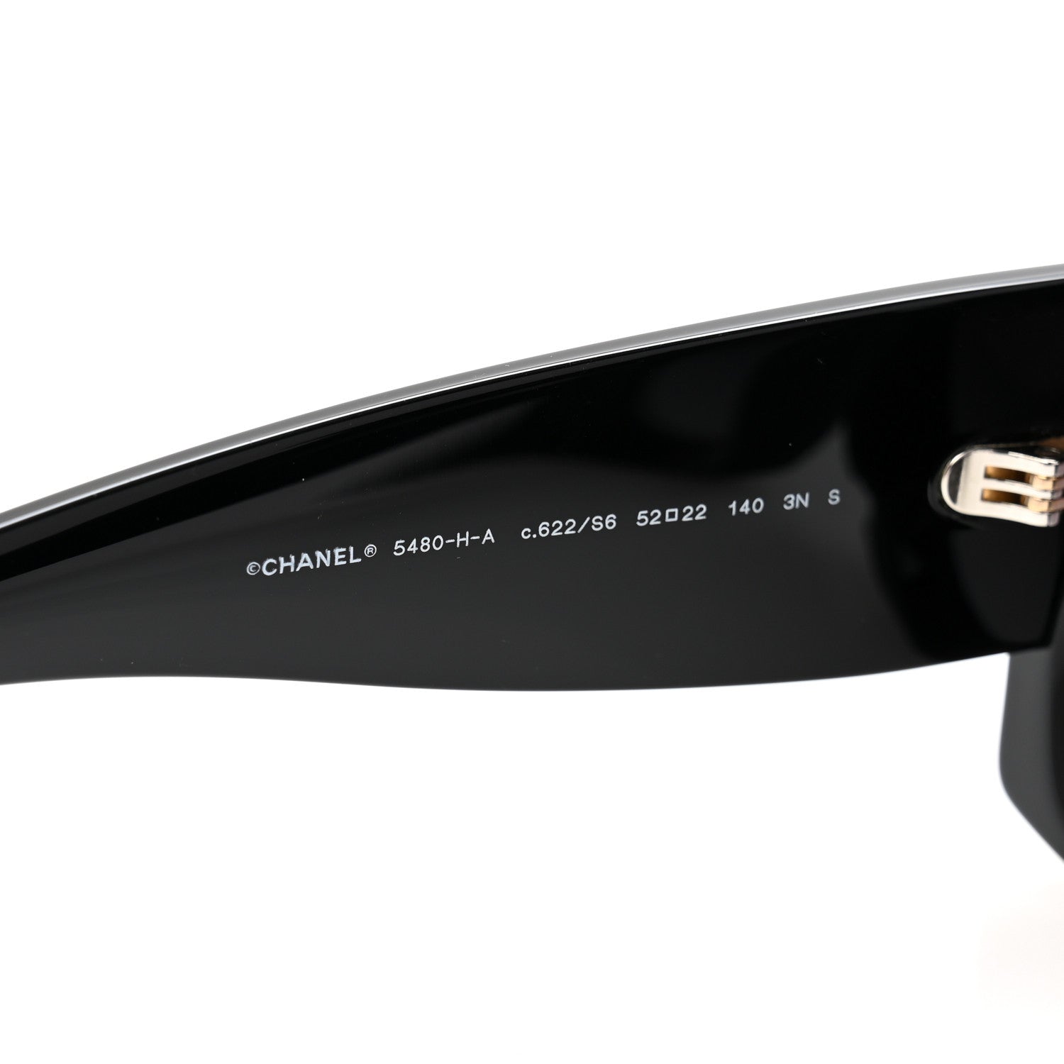 CHANEL Acetate Pearl Rectangle Ladies Sunglasses Black - Image 3