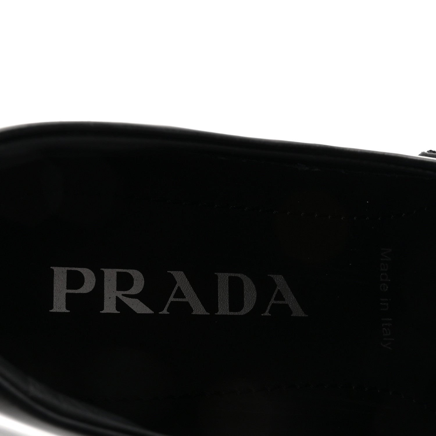 PRADA Spazzolato Rois Metal Triangle Logo Monolith 55mm Loafers Black (Size 37.5) - Image 11