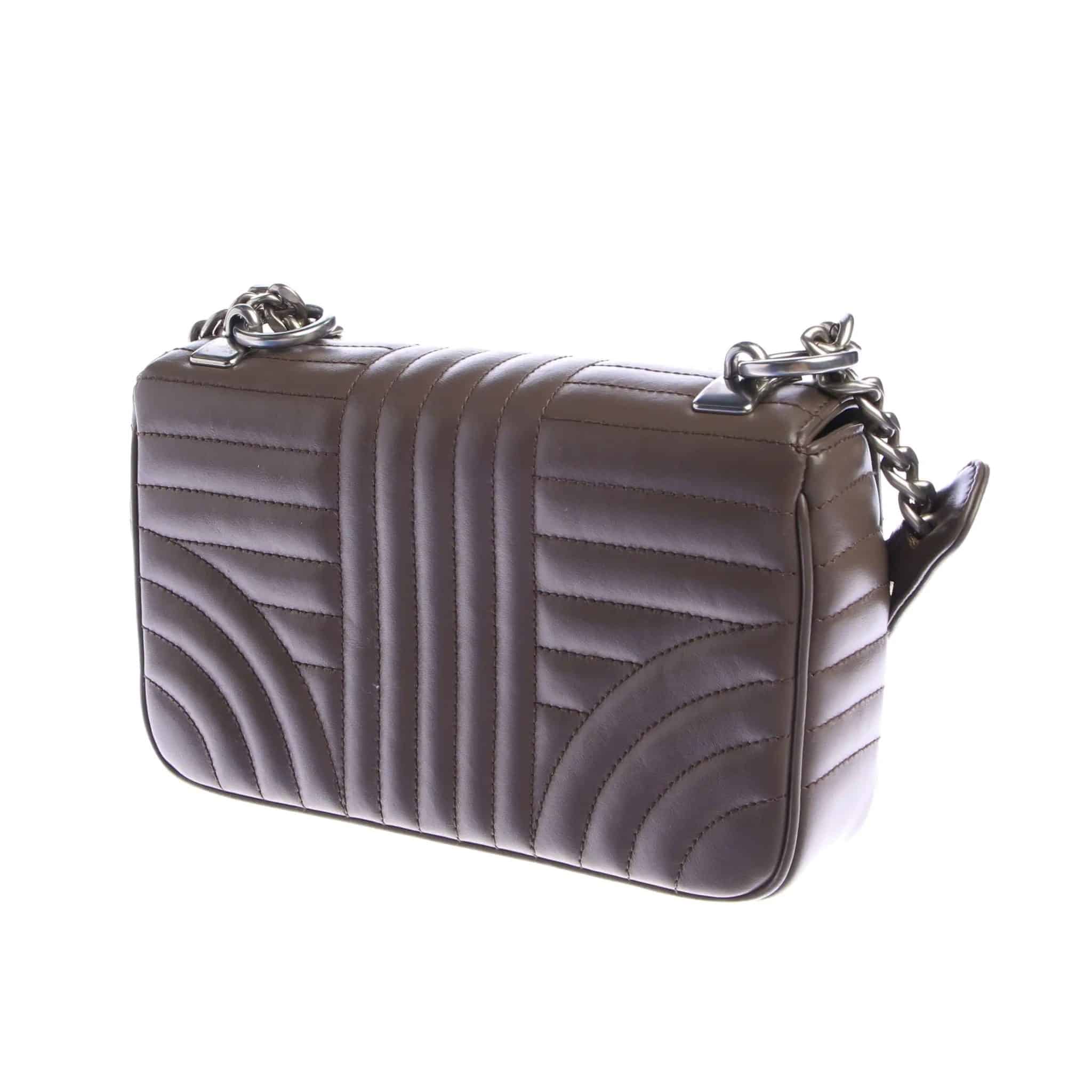 PRADA Soft Calfskin Impunture Diagramme Medium Chain Flap Shoulder Bag Bambu - Image 3