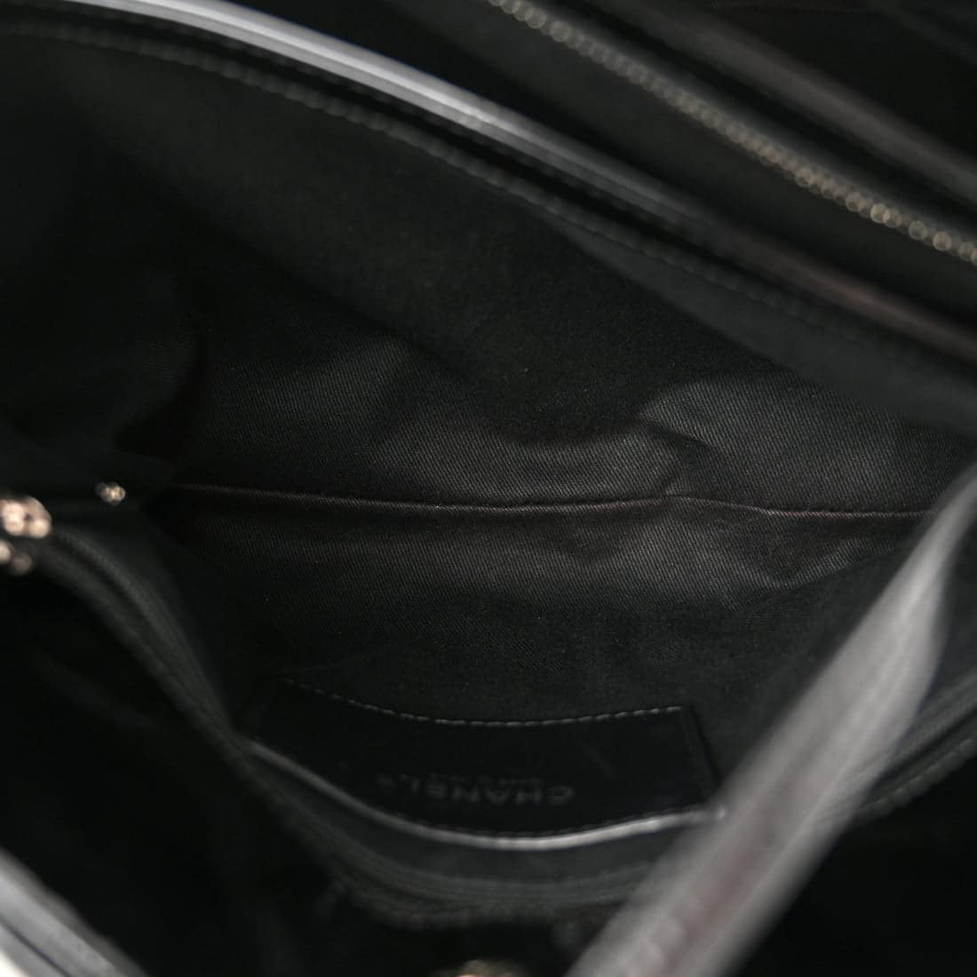 CHANEL Patent Quilted Just Mademoiselle Bowling Bag Black - Image 4