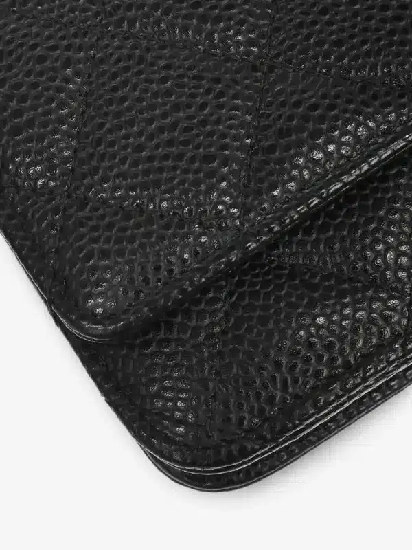 CHANEL Caviar Quilted Wallet On Chain WOC Black - Image 4