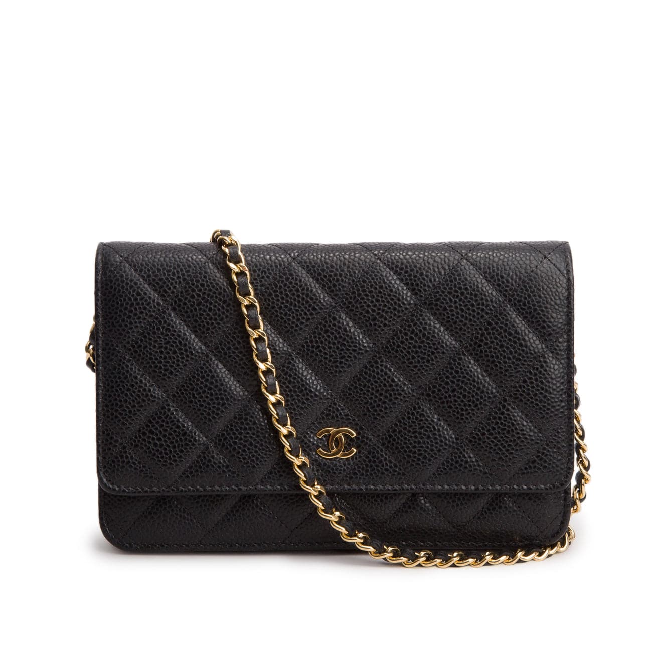 CHANEL Caviar Quilted Wallet On Chain WOC Black - Image 5