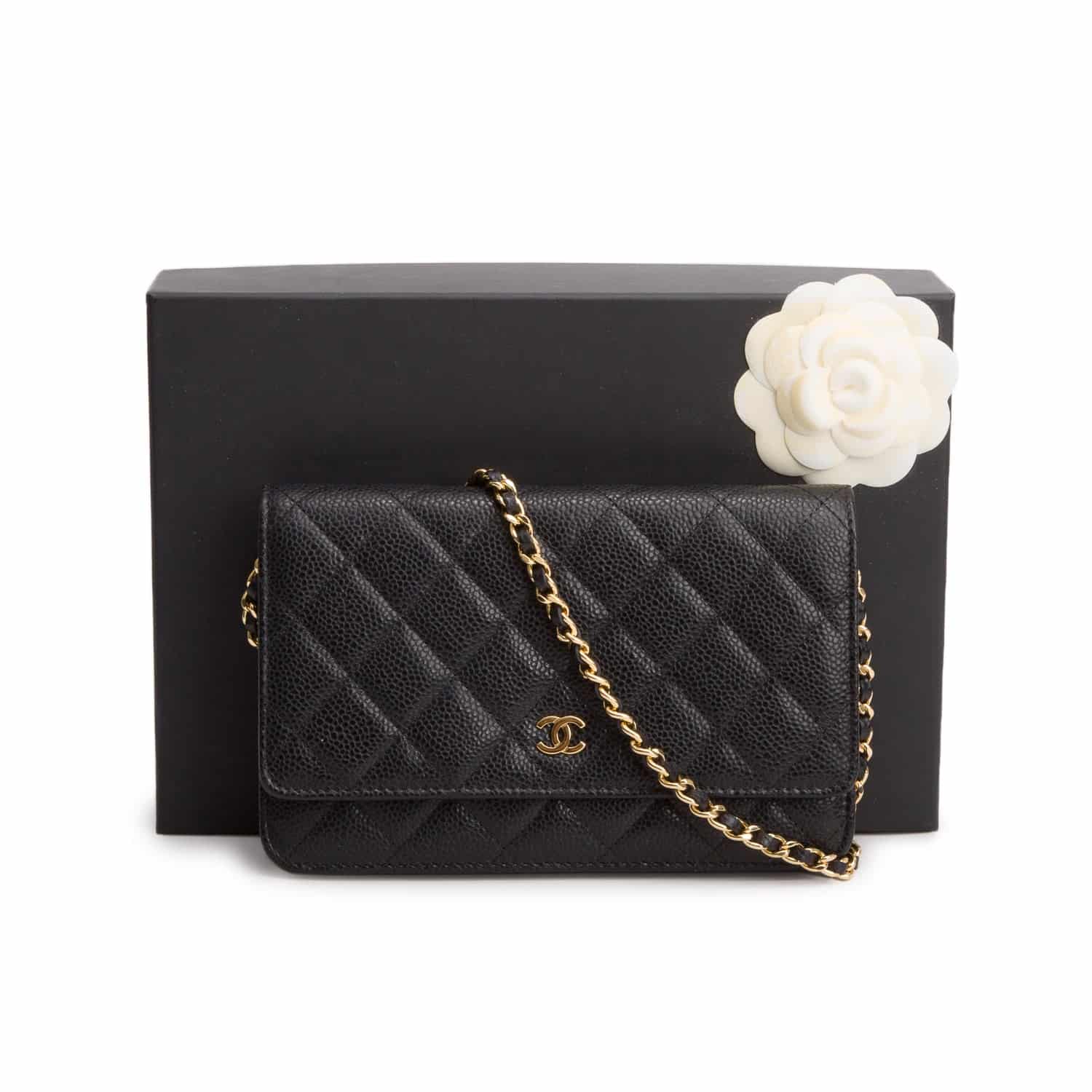 CHANEL Caviar Quilted Wallet On Chain WOC Black