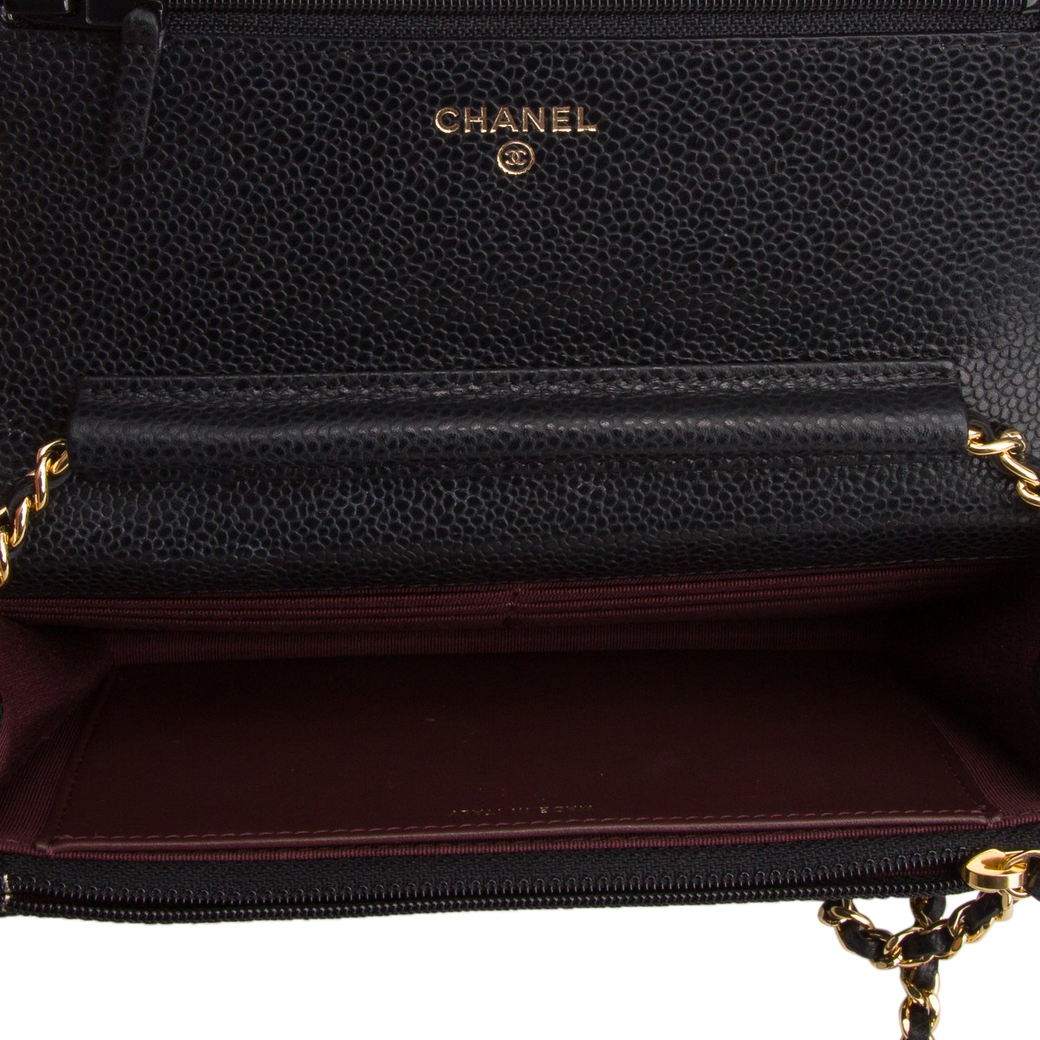 CHANEL Caviar Quilted Wallet On Chain WOC Black - Image 10