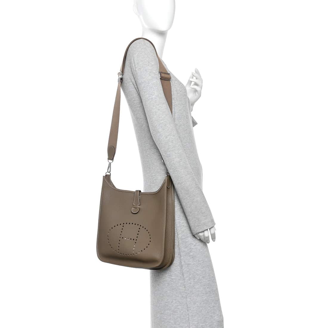 HERMES Taurillon Clemence Evelyne 29 PM Etoupe - Image 8