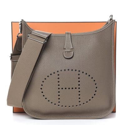 HERMES Taurillon Clemence Evelyne 29 PM Etoupe