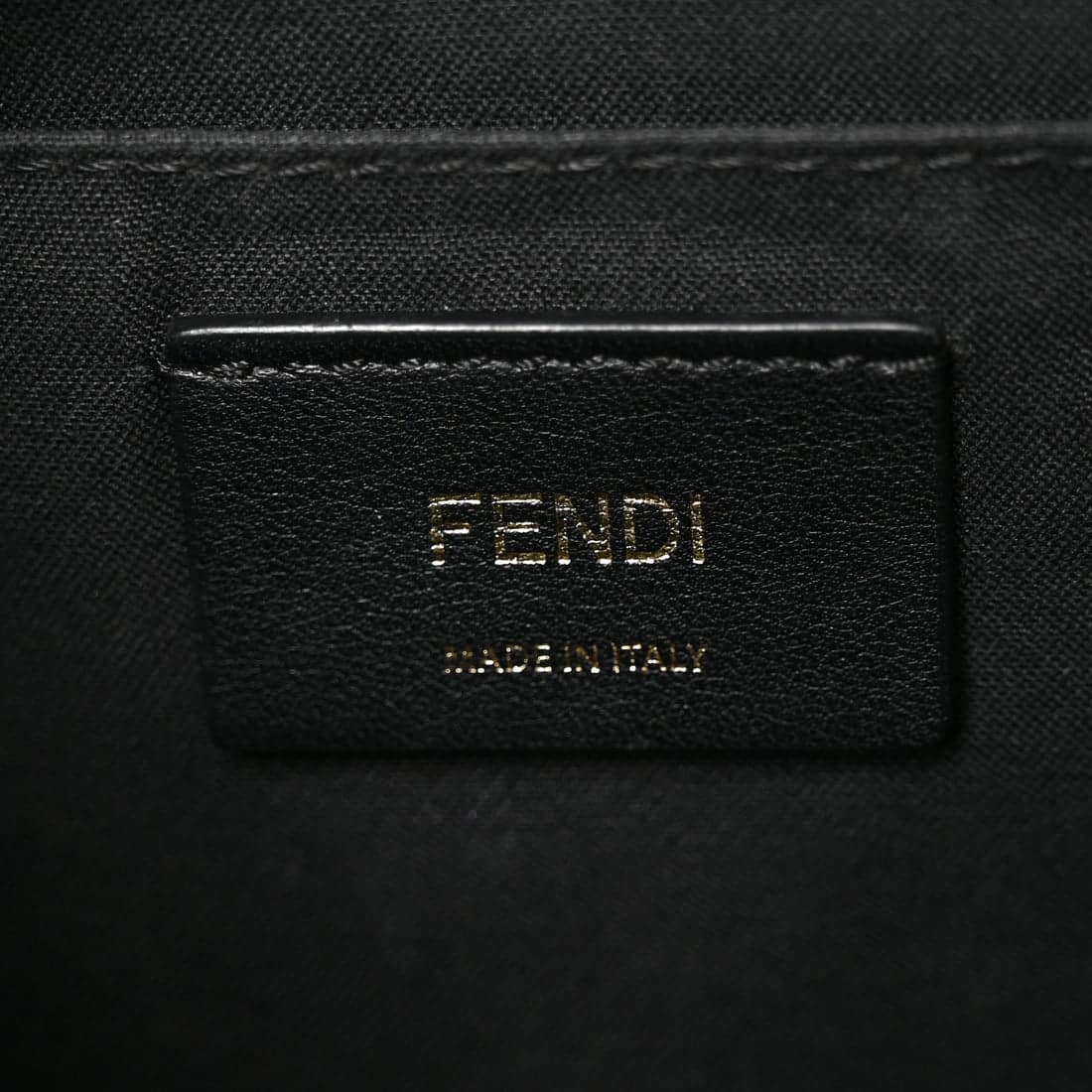 FENDI Glazed Fabric Vitello Century FF 1974 Stamp Patch Camera Case Mogano Panna Black - Image 6