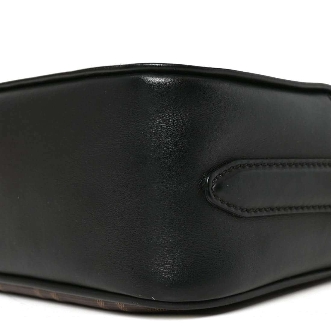FENDI Glazed Fabric Vitello Century FF 1974 Stamp Patch Camera Case Mogano Panna Black - Image 10