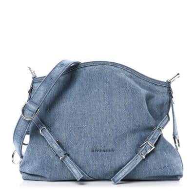 GIVENCHY Washed Denim Medium Voyou Bag Medium Blue.