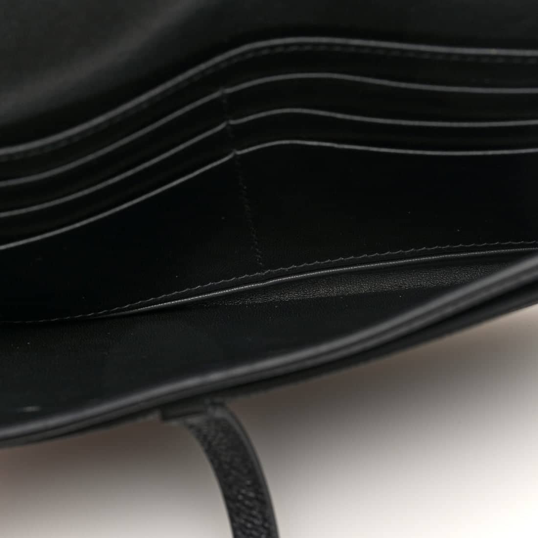 CHRISTIAN DIOR Grained Calfskin Saddle Wallet on Chain in Black - Image 6