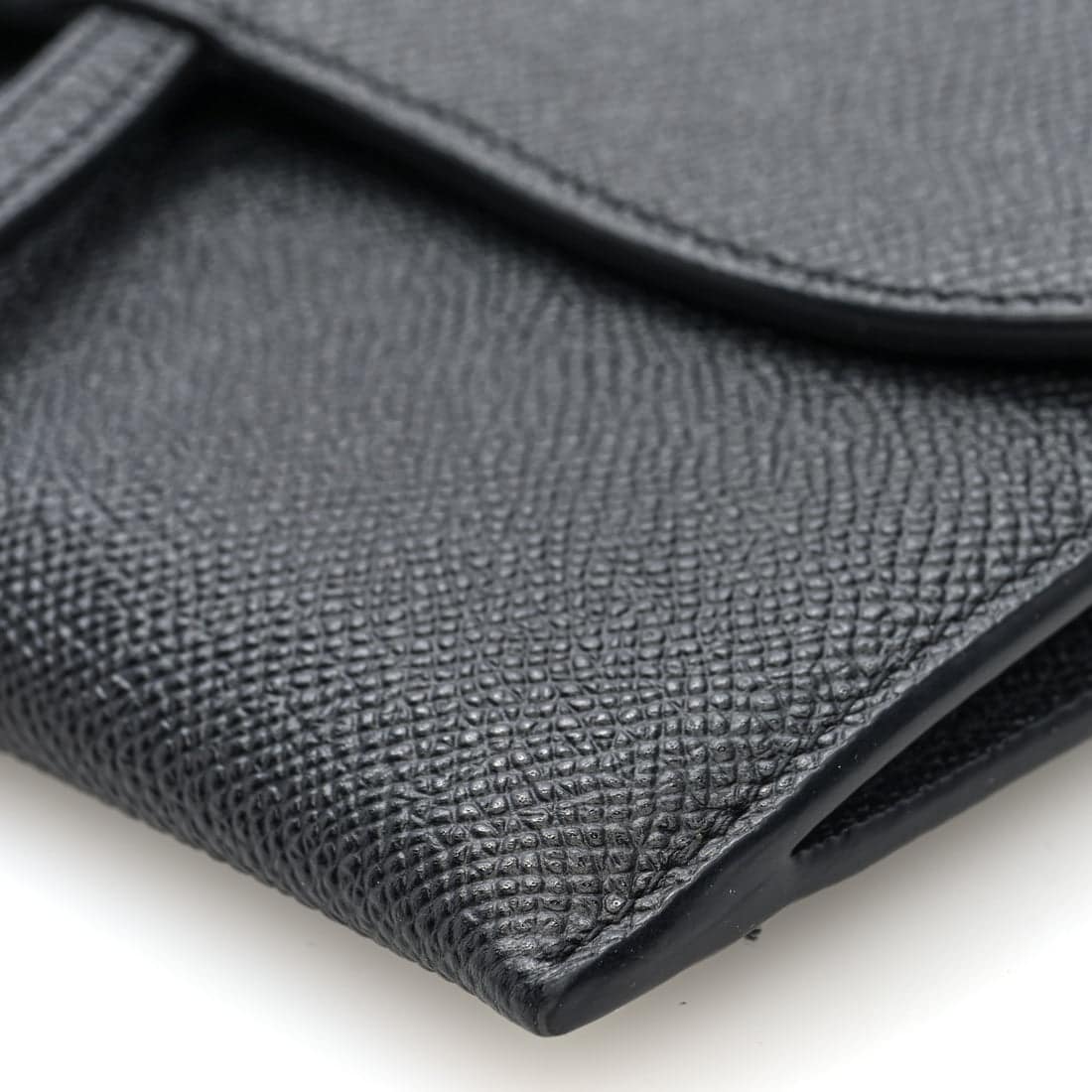 CHRISTIAN DIOR Grained Calfskin Saddle Wallet on Chain in Black - Image 10