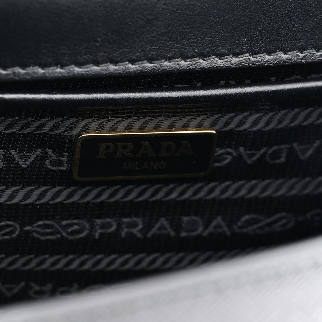 PRADA Saffiano Chain Shoulder Crossbody Bag in Black. - Image 2
