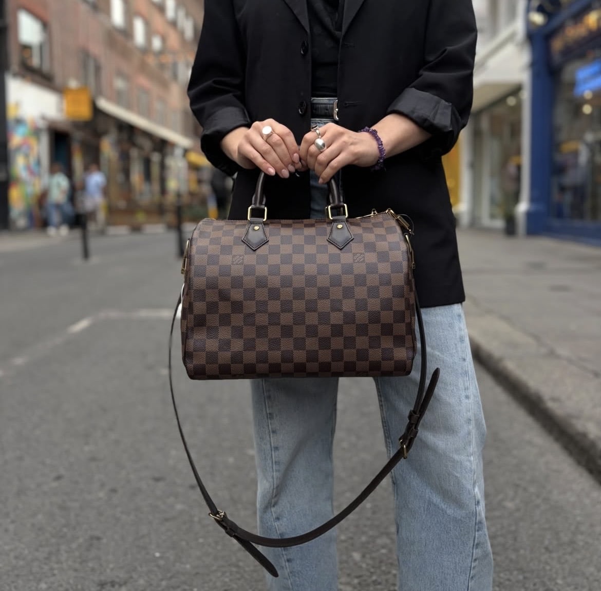 Louis Vuitton Damier Ebene Speedy 30 Bandouliere. - Image 11