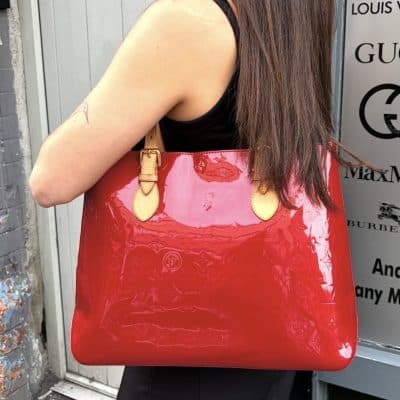 Louis Vuitton Pomme D’amour Monogram Vernis Brentwood Bag