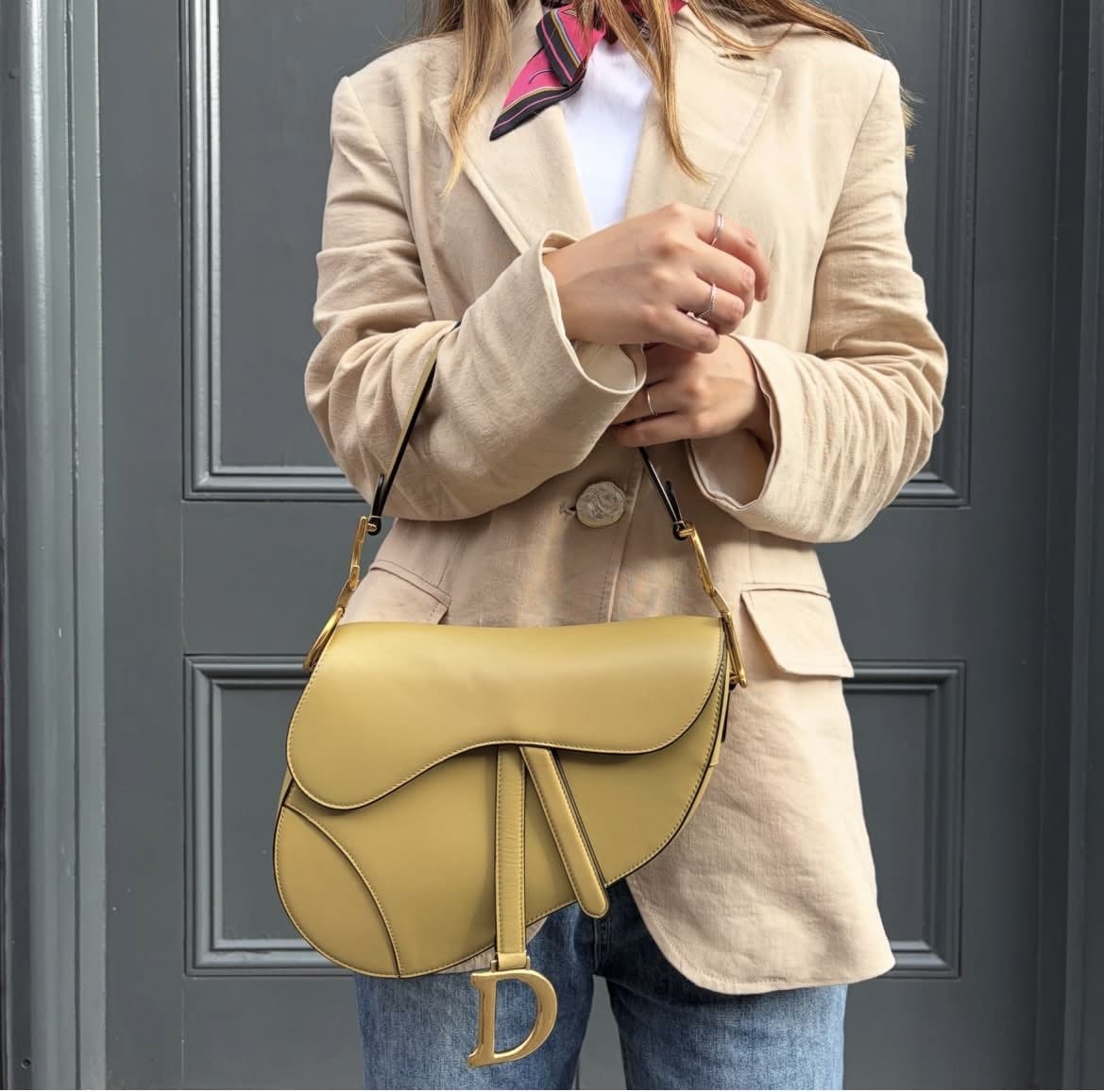 DIOR Saddle Medium Lambskin Shoulder Bag
