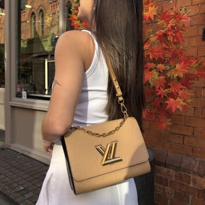 LOUIS VUITTON Epi Twist Shoulder Crossbody Bag MM Camel