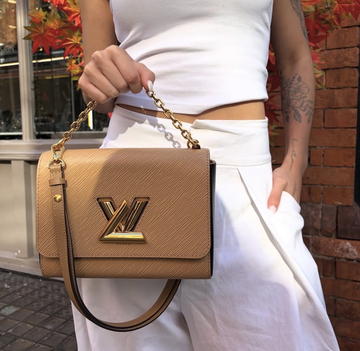 LOUIS VUITTON Epi Twist Shoulder Crossbody Bag MM Camel - Image 14