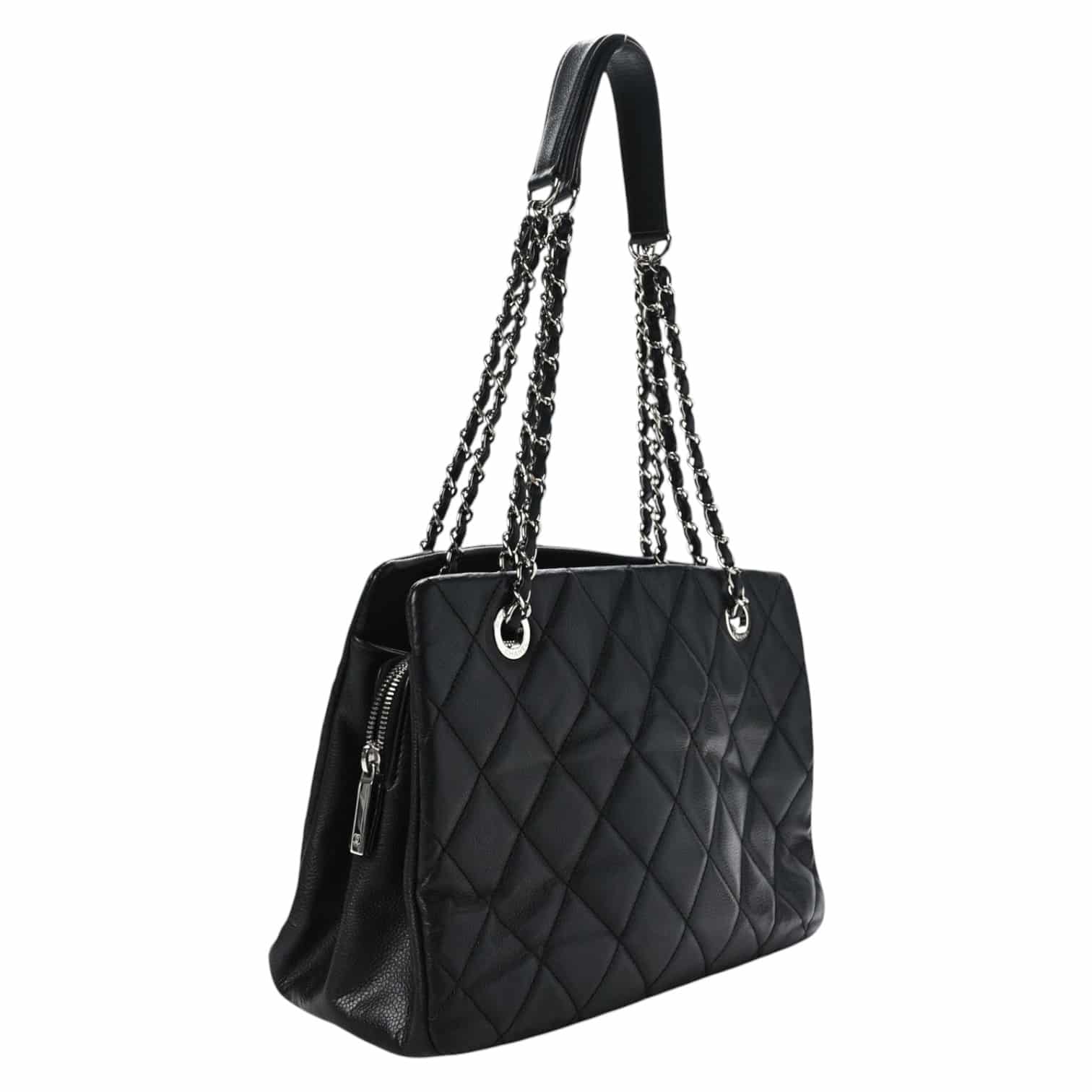 CHANEL Caviar Quilted Timeless CC Soft Tote Black. - Image 6