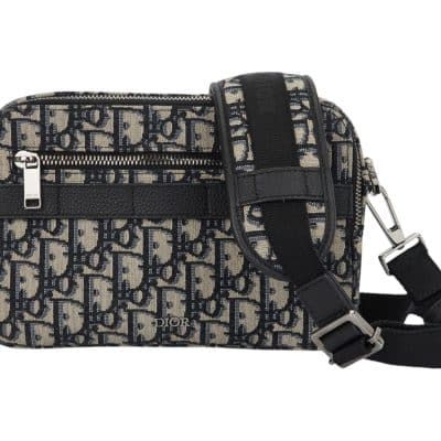 Dior Beige/Black/ Navy Jacquard Oblique Canvas Safari Messenger Bag