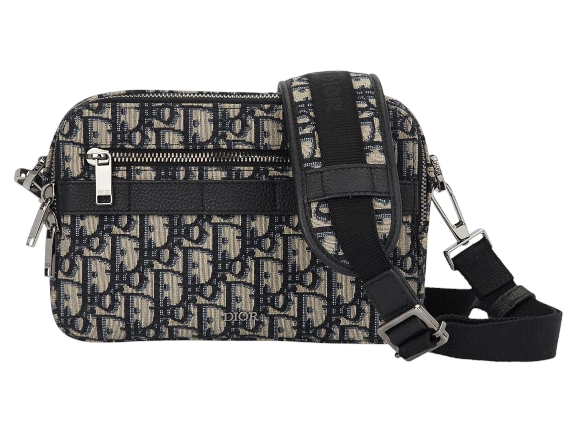 Dior Beige/Black/ Navy Jacquard Oblique Canvas Safari Messenger Bag