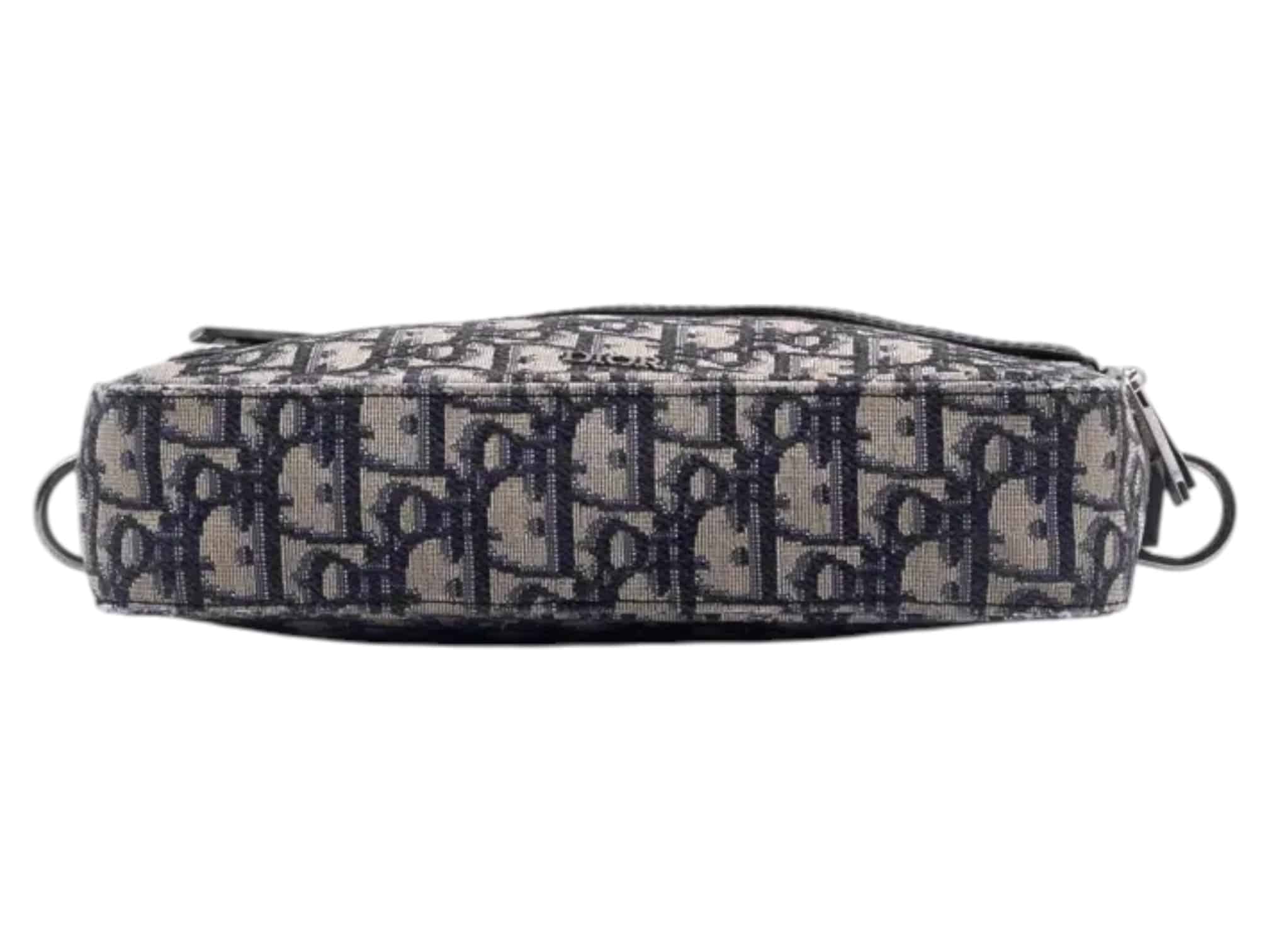 Dior Beige/Black/ Navy Jacquard Oblique Canvas Safari Messenger Bag - Image 2