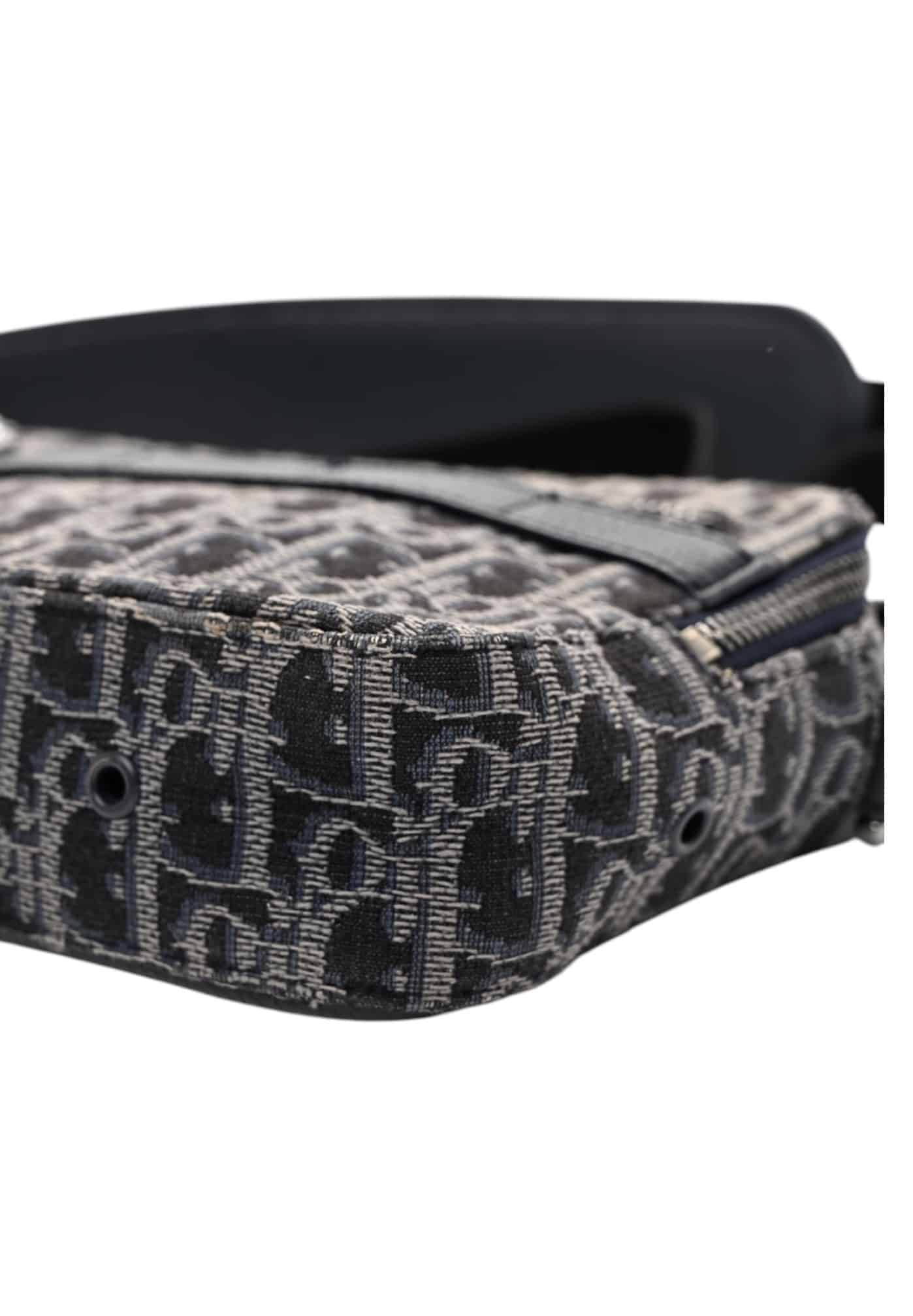 Dior Beige/Black/ Navy Jacquard Oblique Canvas Safari Messenger Bag - Image 3