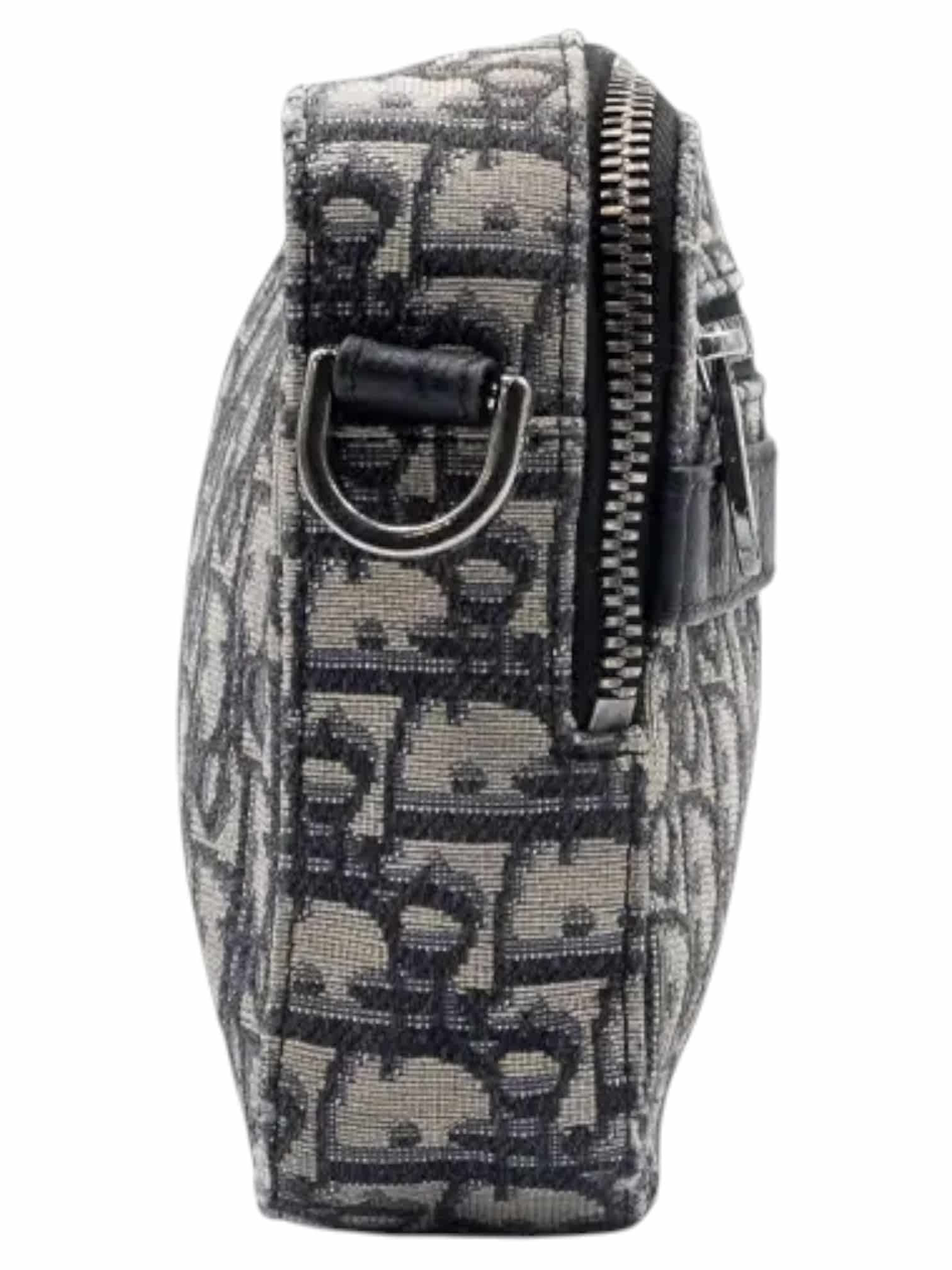 Dior Beige/Black/ Navy Jacquard Oblique Canvas Safari Messenger Bag - Image 4