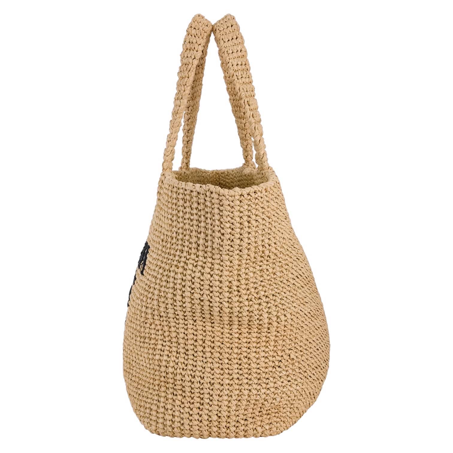 Prada Logo Raffia Tote Bag - Image 4