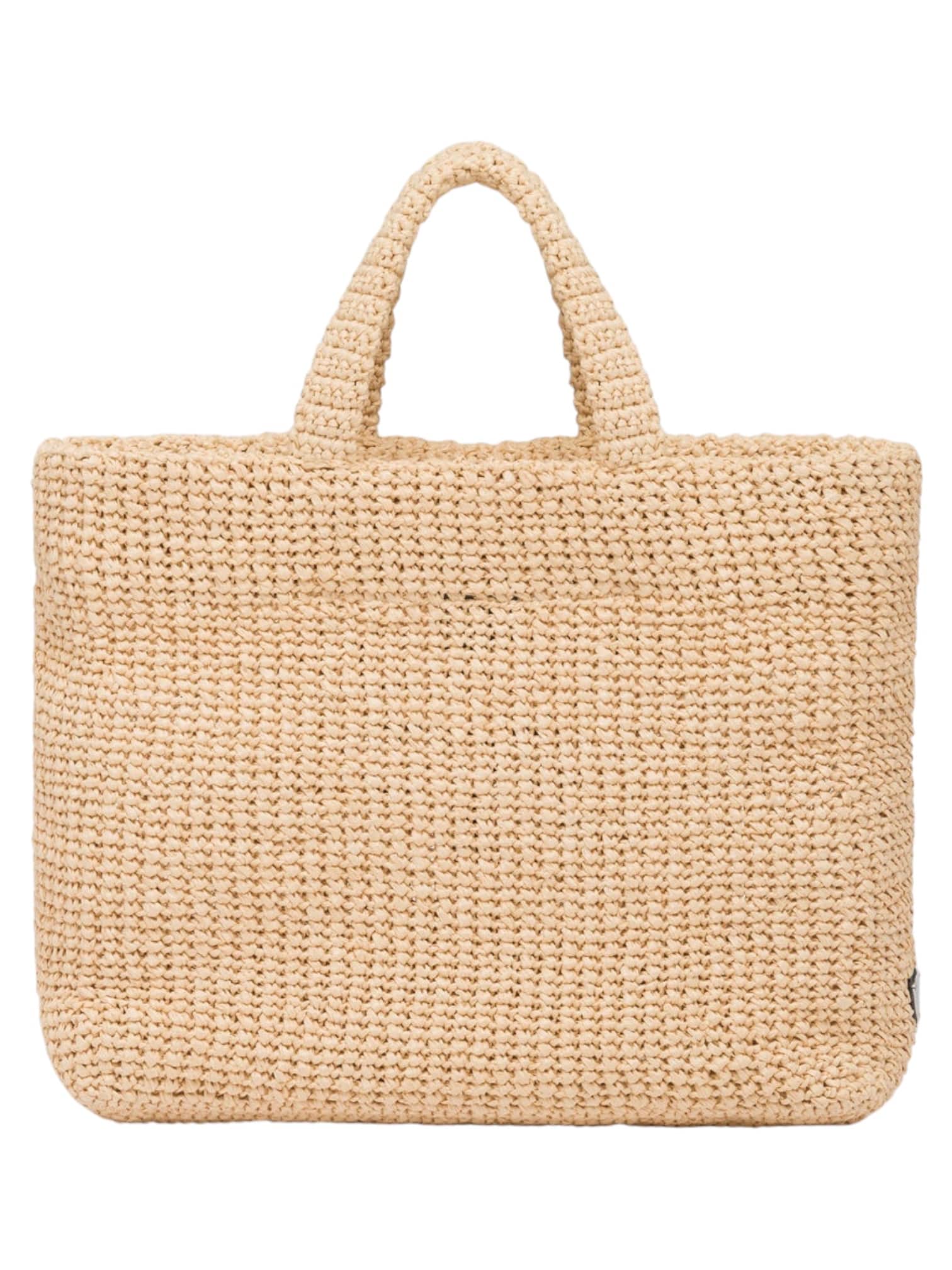 Prada Logo Raffia Tote Bag - Image 7