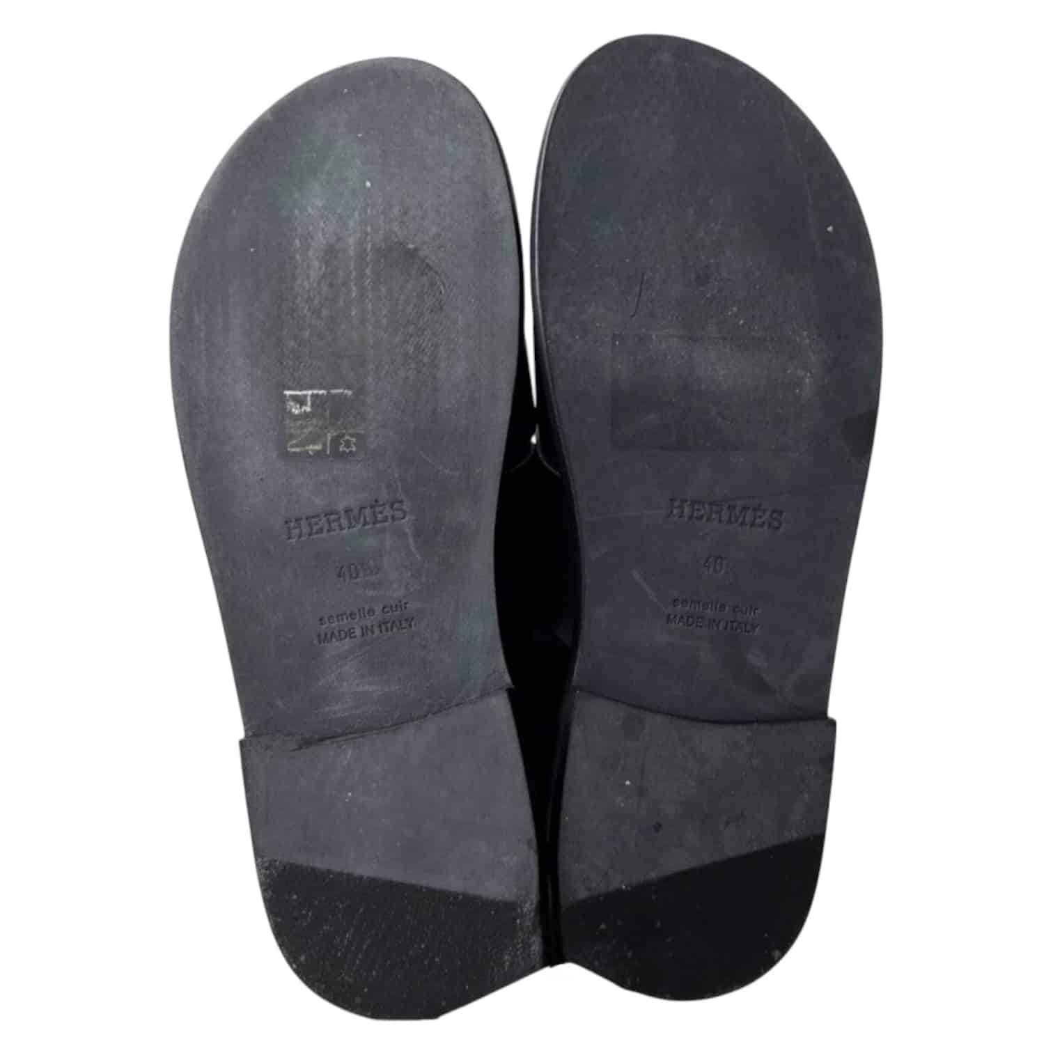 Hermes Arles Mule Sandals Leather in black. (Size 40) - Image 3