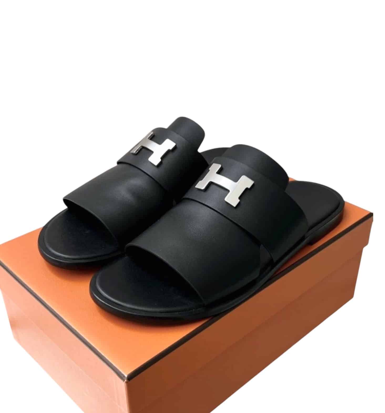 Hermes Arles Mule Sandals Leather in black. (Size 40)