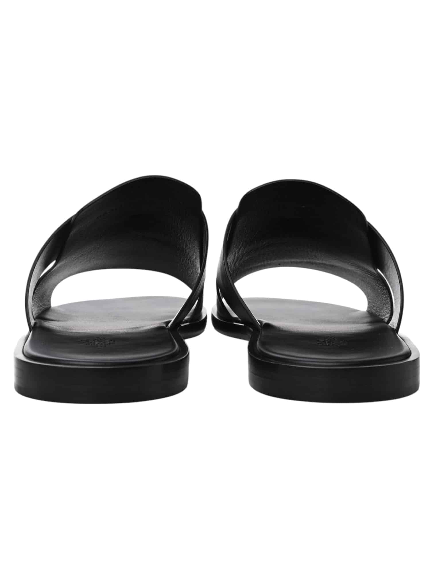 Hermes Arles Mule Sandals Leather in black. (Size 40) - Image 8