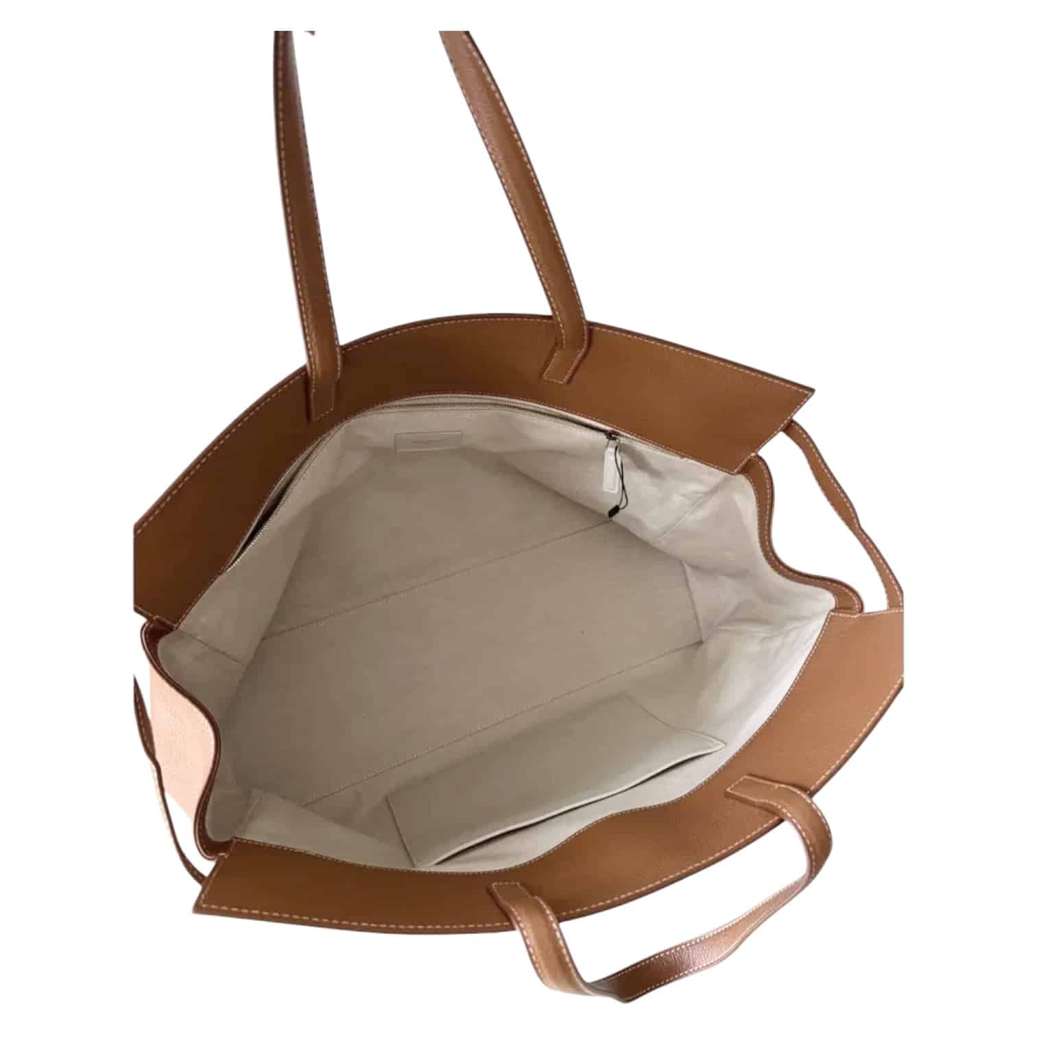 SAINT LAURENT Manhattan Large Leather Tote Bag in Tan Leather. - Image 3