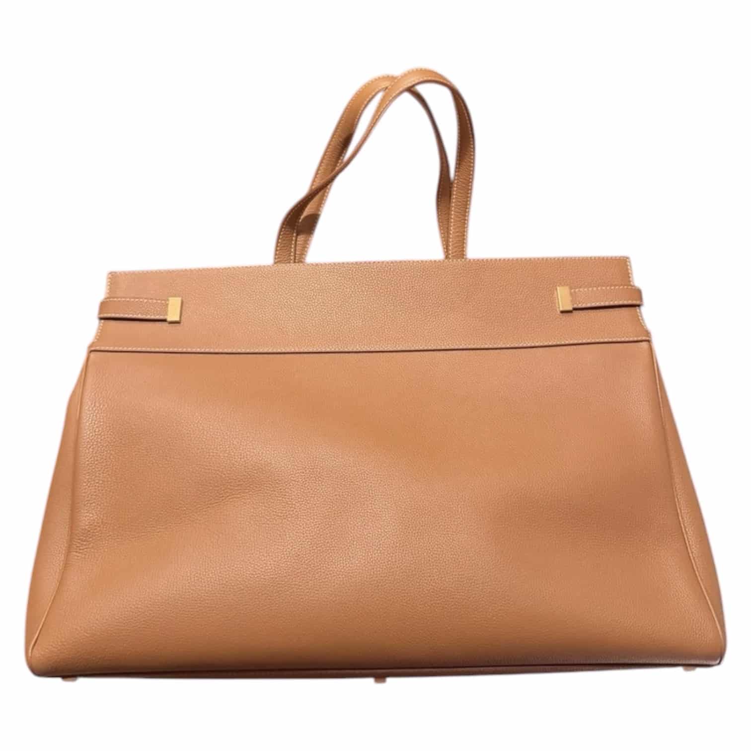 SAINT LAURENT Manhattan Large Leather Tote Bag in Tan Leather. - Image 6