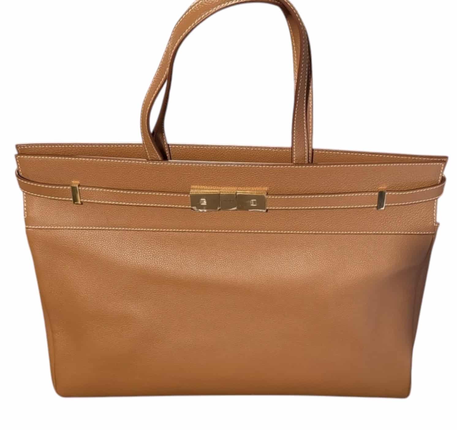 SAINT LAURENT Manhattan Large Leather Tote Bag in Tan Leather. - Image 7