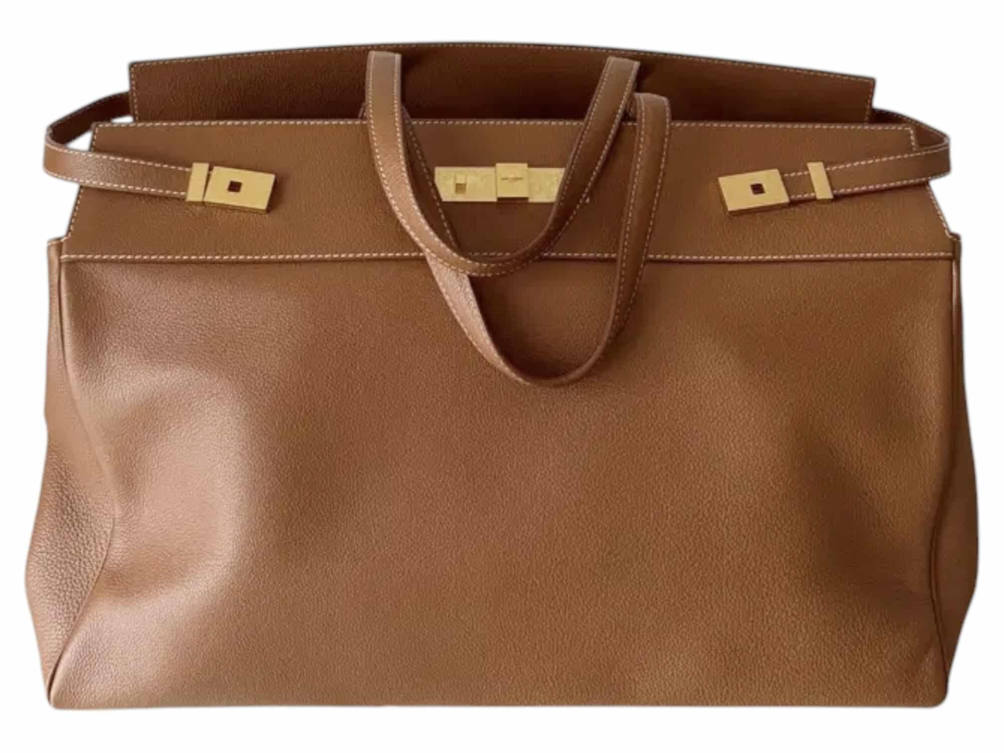 SAINT LAURENT Manhattan Large Leather Tote Bag in Tan Leather. - Image 10
