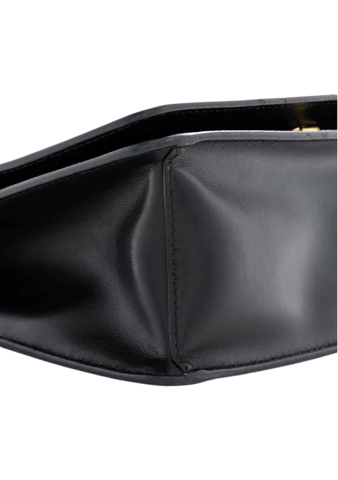 PRADA Saffiano Chain Shoulder Crossbody Bag in Black. - Image 3