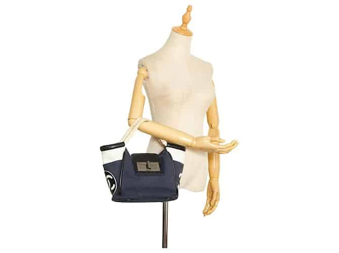 Chanel Black Canvas Cruise Rope Cabas Tote. - Image 3