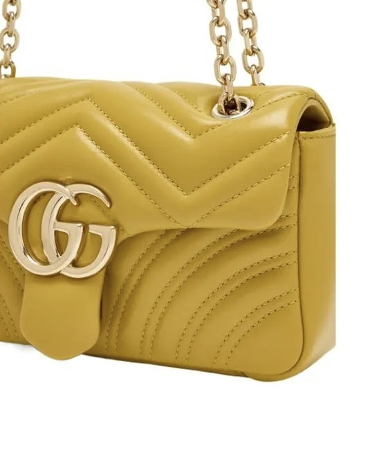 GUCCI GG Marmont Small Mustard Colour Shoulder Bag. - Image 4